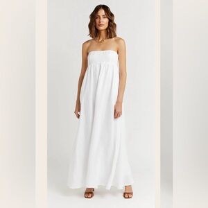DISSH White Strapless Midi/ Maxi Dress